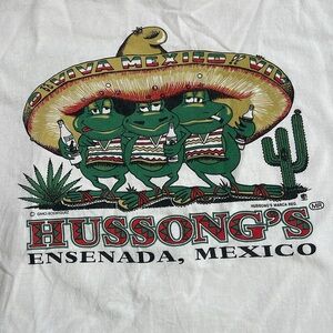 Vintage (90s) Rare Hussongs Cantina Frog Icon T Shirt